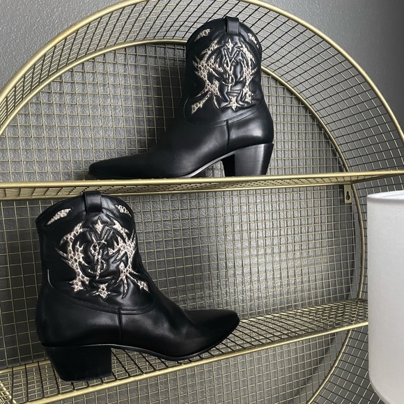 Rare! Saint Laurent  rock 40 python cowboy boots😎 - Picture 1 of 9